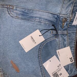 Forever 21 Sky Blue Ripped shorts